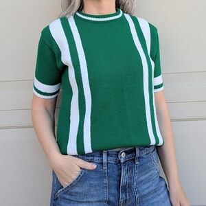 vintage DEHEN SPORTSWEAR 1970's cheerleader sweater tee M
